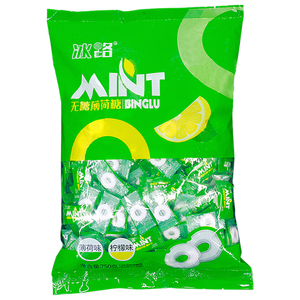 冰路无糖薄荷糖750g有个圈的老式强劲清凉含片糖散装招待糖果批发
