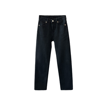 重磅回归~！黑色窄版加绒牛仔裤