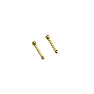 免耳塞9毫米耳骨钉女纯银镀14K金双头mini圆珠耳钉隐形耳棒养耳洞