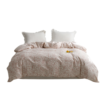 美罗家纺双层纱全棉被套裸睡北欧单双人纯棉宿舍学生印花家用被罩