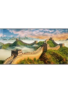 包安装万里长城画靠山图大气高档客厅挂画背后有山无水办公室壁画