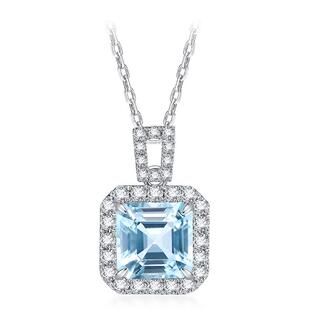 ILCO尤珂「海盐方糖」18K金天然海蓝宝吊坠彩宝钻石方形挂件颈饰