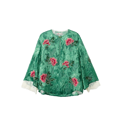 宫小妍新中式真丝长袖上衣