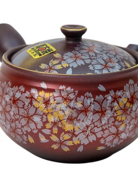 万古烧急须日本进口茶壶侧把壶