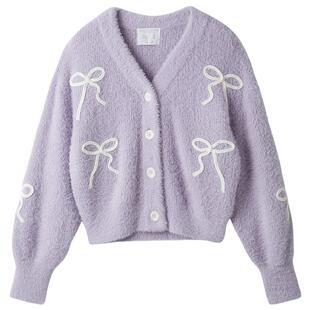 gelato pique25秋冬新品女睡衣万圣节蝴蝶结V领开衫PWNT254026