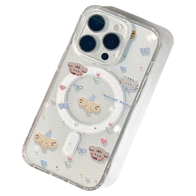 Simple Transparent Magnetic Acrylic Case 适用 iPhone 17 Pro Max 16 15 Cute Girly Style Clear Cover