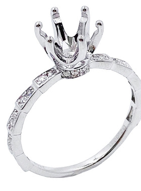 时尚莫桑钻戒托镶嵌女克拉空托