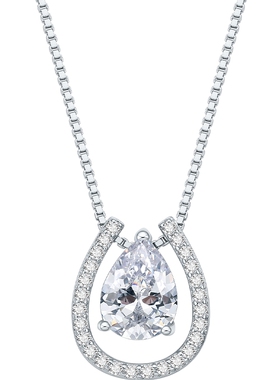 六桂福珠宝银925跳动的心套链