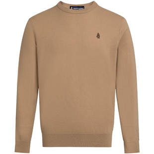 【明星同款】暇步士男装圆领毛衣2025秋冬时尚保暖绵羊毛针织衫男