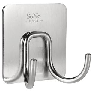 南北向免打孔毛巾挂钩 304不锈钢卫生间粘钩 强力粘胶浴室挂衣钩