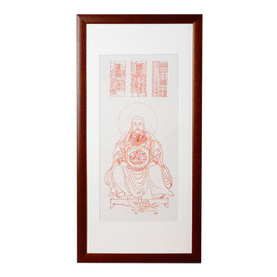 云澜摆件朱砂手绘客厅挂画纯手工真武大帝画像