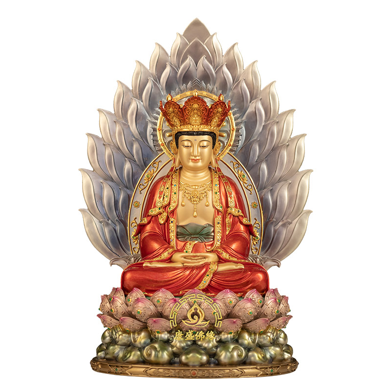 铜毗卢观音菩萨佛像供奉家居摆件