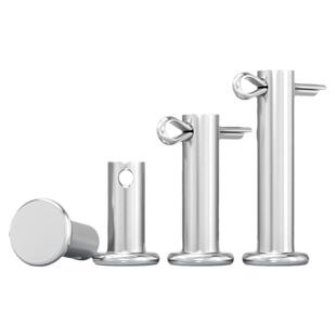 304不锈钢销轴平头带孔销插销钉圆柱定位销子M3M4M5M6M8M10-M20mm