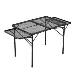 山野者网格桌折叠升降多功能铁网桌户外烧烤桌便携泡茶桌露营野餐