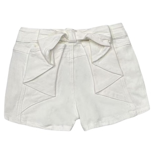 淡蓝立体蝴蝶结牛仔短裤2026年夏季新款漫画少女高腰紧身热裤