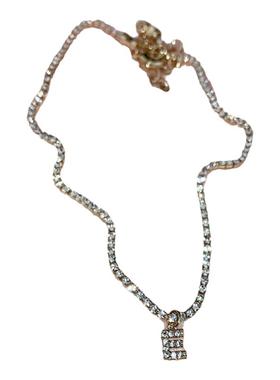 欧美ins锆石字母吊坠钻链choker