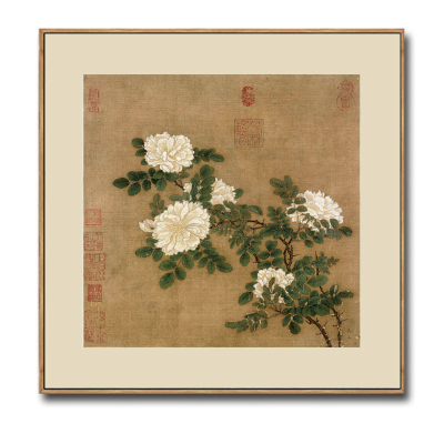 宋画小品赵伯驹竹枝小鸟图花鸟画