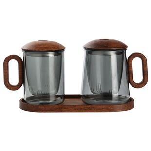 一条玻璃泡茶杯子茶杯带盖过滤水杯大容量茶水分离简约家用喝水杯