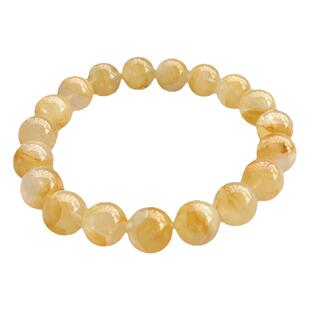 天然巴西黄胶花手串女凤羽水晶手链锦鲤胶花彩片甜美转运饰品礼物