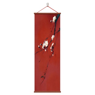 喜上枝头客厅入户玄关装饰画红色喜庆寓意好过道走廊挂画商店壁画