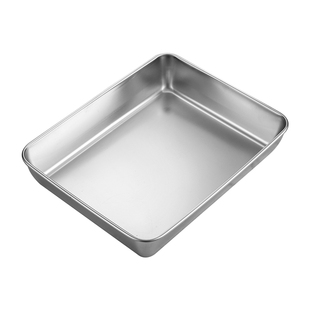 做提拉米苏盒子冰粉制作容器皿不锈钢方盘大铁盒方盒网红蒸糕盒大