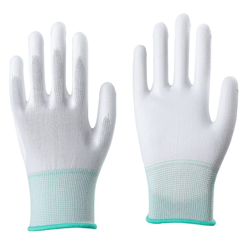 包邮正品PU涂掌涂指无尘防静电劳保手套浸胶耐磨防滑电子精密薄款