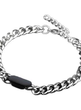 简约百搭项链男古巴链条素链