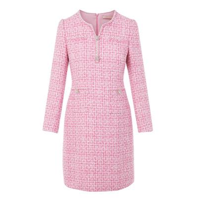 LIME莱茵粗花呢收腰A摆连衣裙