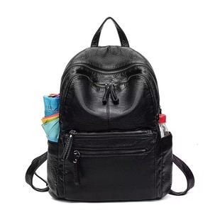 真皮软皮双肩书包学生女2025新款韩版时尚简约百搭休闲大容量背包