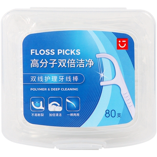 Miniso名创优品双线深层清洁剔牙签齿龈清洁线棒超细扁线便携盒装