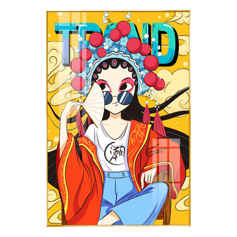 中式国潮京剧戏剧人物挂画