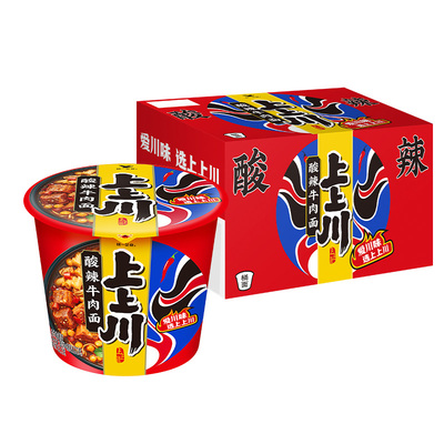统一上上川酸辣牛肉面方便面速食夜宵泡面整箱122g*12桶