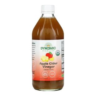 Dynamic Health有机认可滋补苹果醋含蜂蜜生姜柠檬原浆浓缩进口保