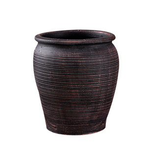 复古侘寂风花盆陶罐粗陶多肉花盆大口径透气红陶老桩法师客厅摆件