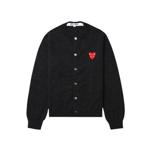 IT CDG PLAY COMME des GARCONS川久保玲情侣款圆领羊毛针织开衫