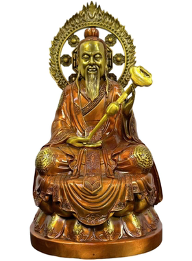 纯铜三清道祖神像灵宝天尊祖师爷