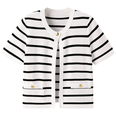 太平鸟女装夏季条纹线开衫A1EDE2228