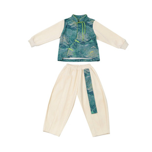 中国风儿童古装拜年汉服套装男女童姐弟兄妹新中式元旦班服演出服