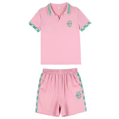 夏季休闲运动服套装女2025新款时尚薄款短袖短裤冰丝五分裤两件套