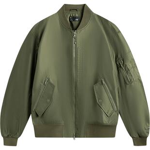 李宁飞行夹克外套男秋冬新款美式绿色棒球服休闲宽松上衣运动服女