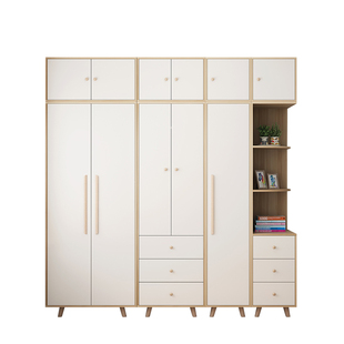 实木多层衣柜子E0级简约现代生态板家用卧室北欧儿童免安装大衣橱