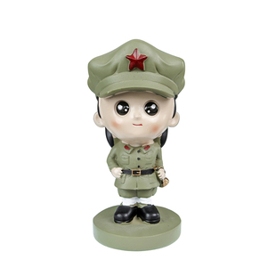 小红军公仔摆件车载退伍军人纪念品送战友礼物车内饰品军旅兵哥哥