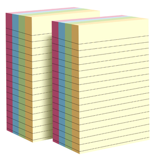 大号横线便利贴高颜值彩色便签贴纸学生用办公室有粘性强可粘专用文具用品自粘学习读书计划笔记本留言标签纸