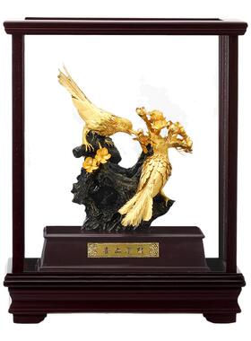 轻奢风金箔婚房喜上眉梢礼物摆件