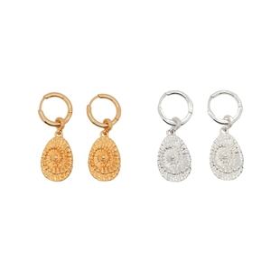 CLOSENSE『远古印记』系列原创设计螺化石纹理耳环金银复古小尺寸