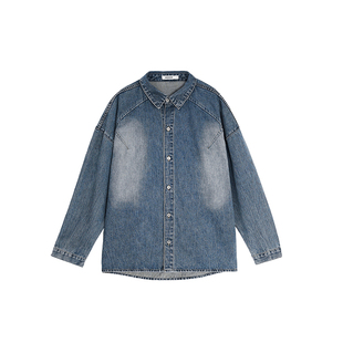 BODYDREAM牛仔衬衫外套新款水洗复古男休闲宽松长袖高级感衬衣