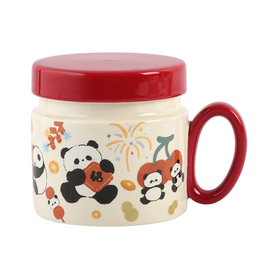 蓝莲花陶瓷可爱马克杯