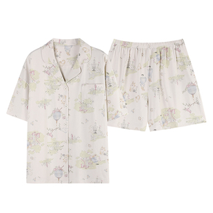 芬腾可安睡衣女款2026新款夏季纯棉高级感短袖大码口袋家居服夏天