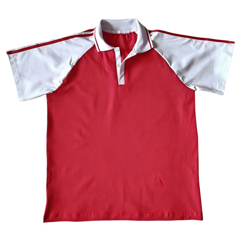 红白拼接短袖夏季运动校服套装