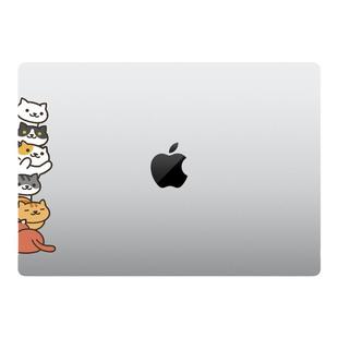 艺贴进口铸造级带导气槽易定位技术 卡通猫咪后院竖排左侧 笔记本电脑外壳个性装饰美容遮瑕贴纸防水防晒无痕